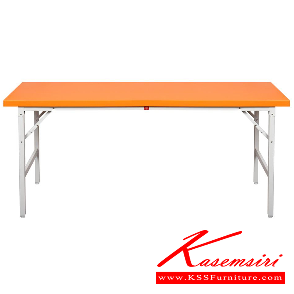 44006::FGS-60180-OR(ส้ม)::โต๊ะขาพับอเนกประสงค์หน้าเหล็ก 6 ฟุต OR(ส้ม) ขนาด 1800x600x740 มม. (กxลxส) ลัคกี้เวิลด์ โต๊ะพับอเนกประสงค์-หน้าเหล็ก