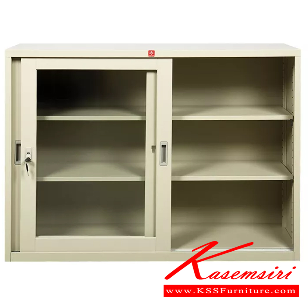 63029::KSG-120-MC(ครีมเมทัลลิค)::ตู้เอกสารเหล็ก บานเลื่อนกระจก 4ฟุต MC(ครีมเมทัลลิค) ขนาด 1188x408x877 มม. (กxลxส) ลัคกี้เวิลด์ ตู้เอกสารเหล็ก ลัคกี้เวิลด์ ตู้เอกสารเหล็ก