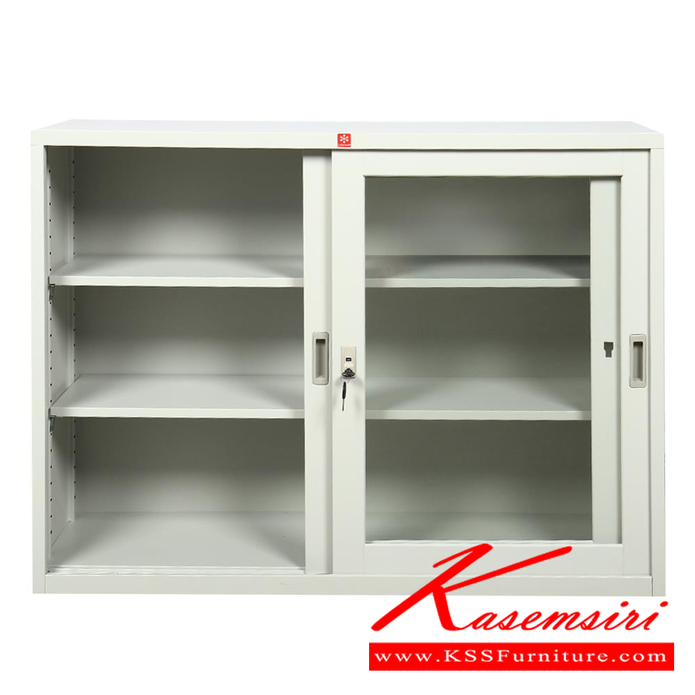 19031::KSG-120-TG(เทาทราย)::ตู้เอกสารเหล็ก บานเลื่อนกระจก 4ฟุต TG(เทาทราย) ขนาด 1188x408x877 มม. (กxลxส) ลัคกี้เวิลด์ ตู้เอกสารเหล็ก ลัคกี้เวิลด์ ตู้เอกสารเหล็ก