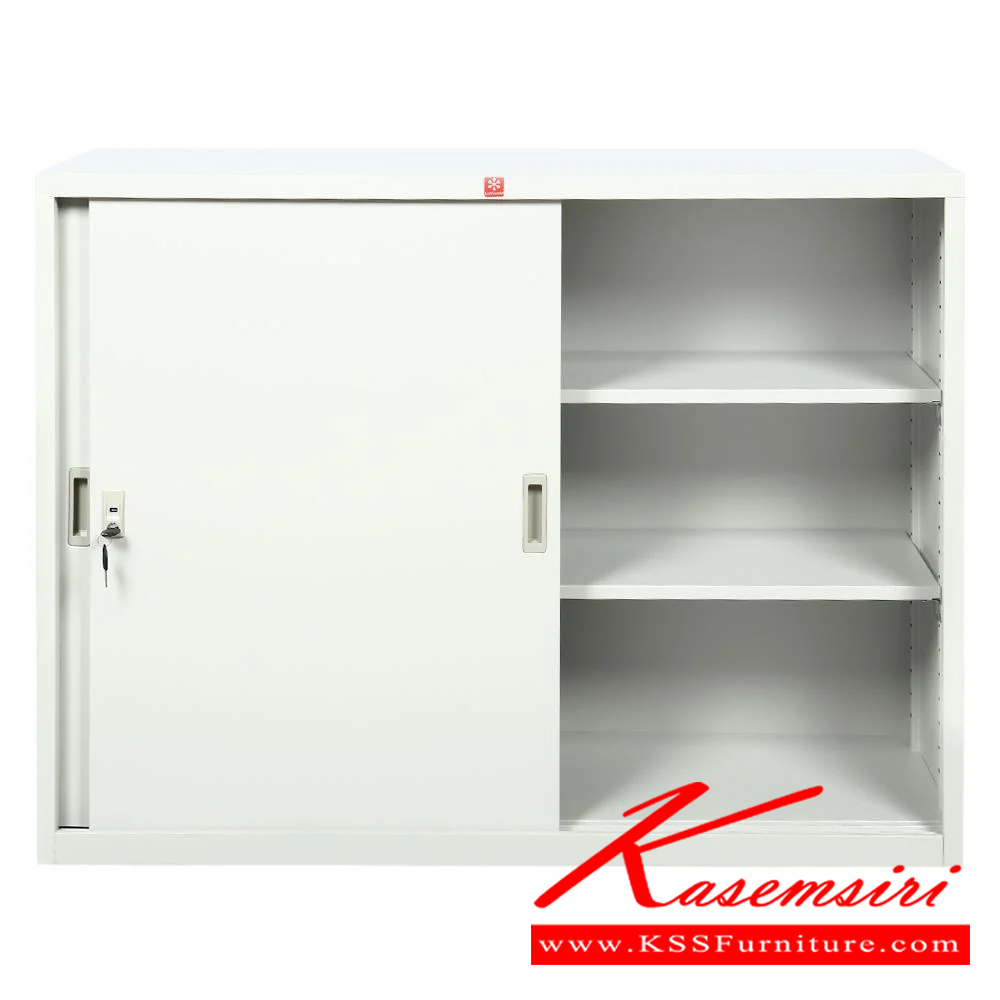 03078::KSS-120-TG(เทาทราย)::ตู้เอกสารเหล็ก บานเลื่อนทึบ 4 ฟุต TG(เทาทราย) ขนาด 1188x408x877 มม. (กxลxส) ลัคกี้เวิลด์ ตู้เอกสารเหล็ก ลัคกี้เวิลด์ ตู้เอกสารเหล็ก