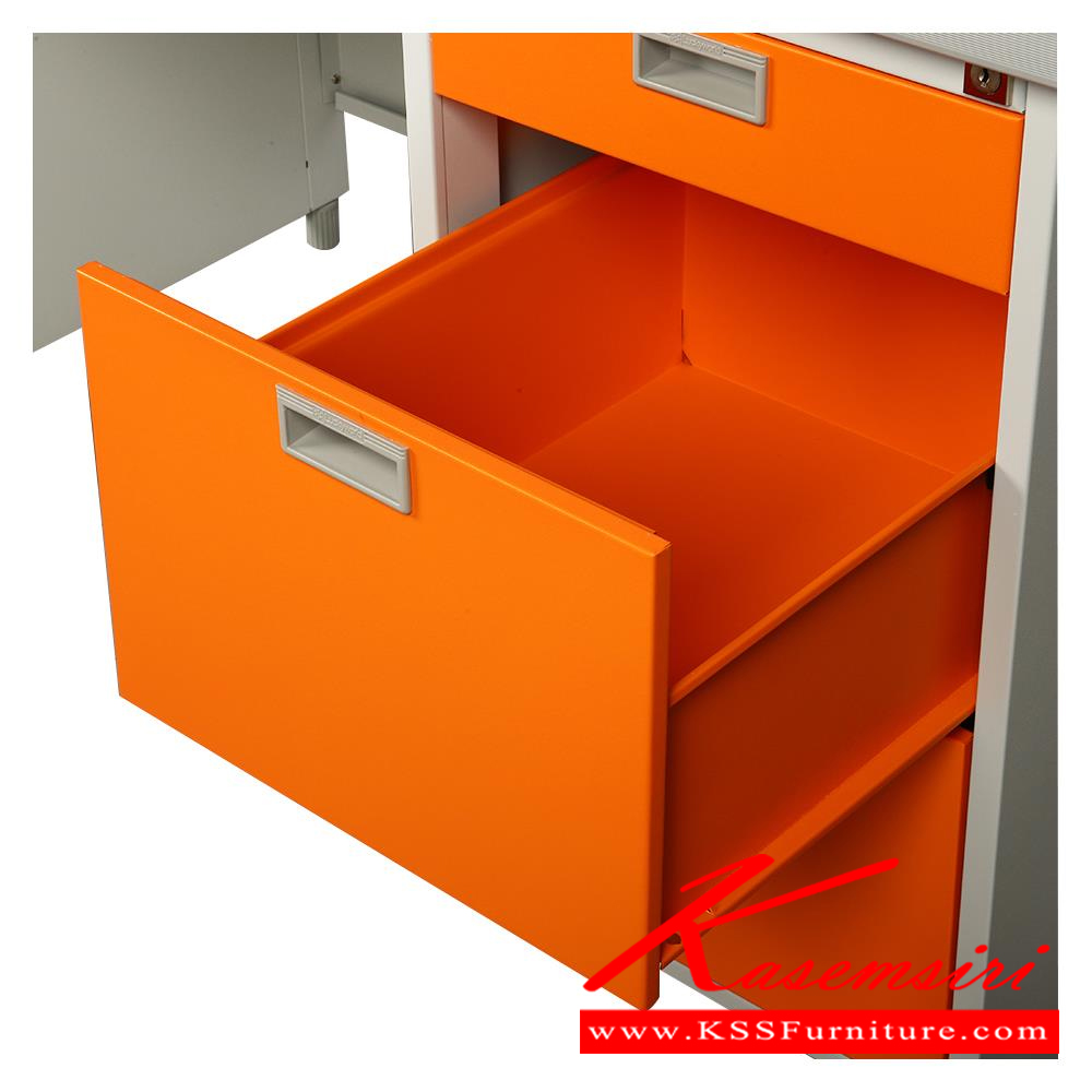78049::DL-35-3-OR(ส้ม)::โต๊ะทำงานเหล็ก 1 เมตร ขนาด 1000x692x740 มม. (กxลxส)  หน้าTOPเหล็ก ปิดผิวด้วยลามิเนท ลัคกี้เวิลด์ โต๊ะทำงานเหล็ก