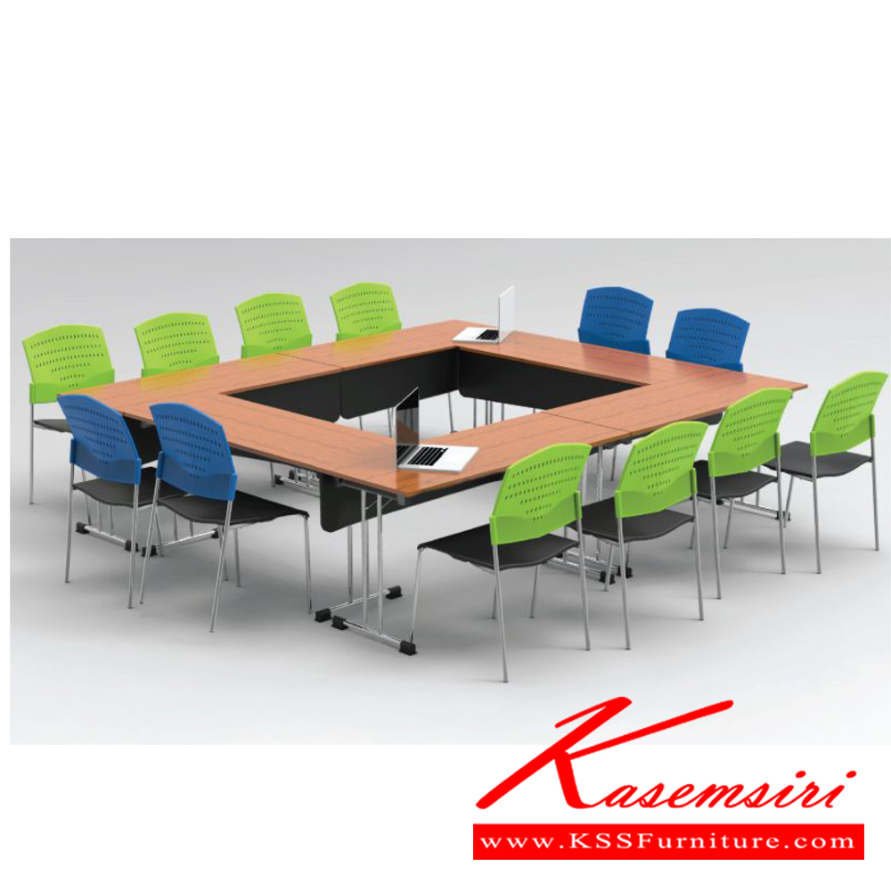 82010::FSM::A Mono multipurpose table with melamine topboard with chrome plated/black painted base. Dimension (WxDxH) cm : 120x60x75. Available in Cherry, Beech, Maple, White and Grey MONO Multipurpose Tables MONO Multipurpose Tables