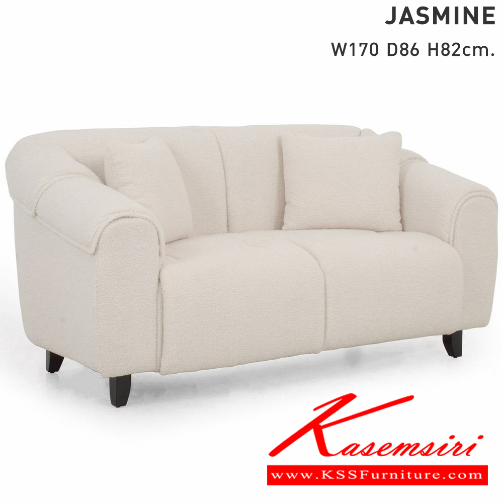54067::JASMINE::โซฟายาว JASMINE จัสมิน ขนาด 170x86x82 ซม. บุผ้าขนแกะ TDR-02(สีครีม),บุผ้าขนแกะ TDR-06(สีเทา),ผ้า 03 PLATINUM,ผุ้า 05 PEARL โมโน โซฟาชุดเล็ก