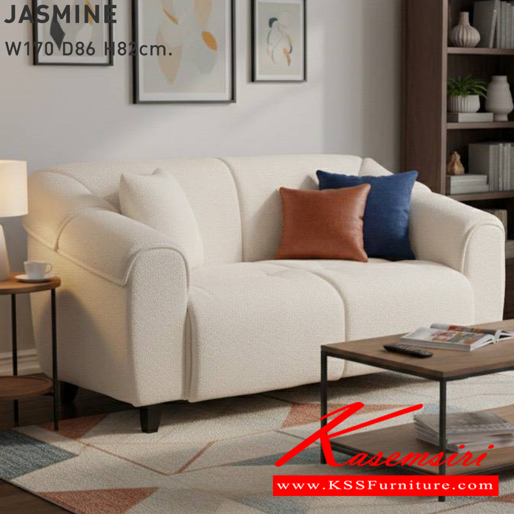 54067::JASMINE::โซฟายาว JASMINE จัสมิน ขนาด 170x86x82 ซม. บุผ้าขนแกะ TDR-02(สีครีม),บุผ้าขนแกะ TDR-06(สีเทา),ผ้า 03 PLATINUM,ผุ้า 05 PEARL โมโน โซฟาชุดเล็ก
