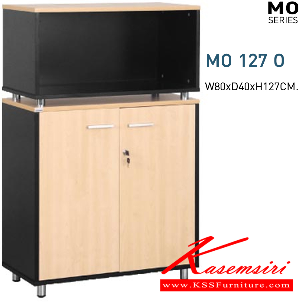 33064::MO127O::A Mono cabinet with swing doors and steel adjustable base. Dimension (WxDxH) cm : 80x40x127. Available in Cherry-Black, Maple-Black, Maple-Grey and White