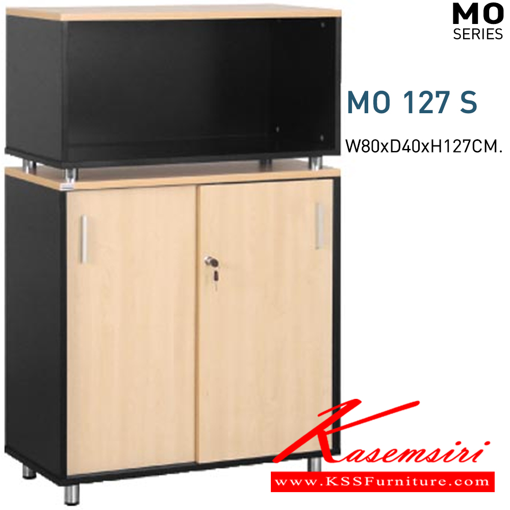 36092::MO127S::A Mono cabinet with sliding doors and steel adjustable base. Dimension (WxDxH) cm : 80x40x127. Available in Cherry-Black, Maple-Black, Maple-Grey and White