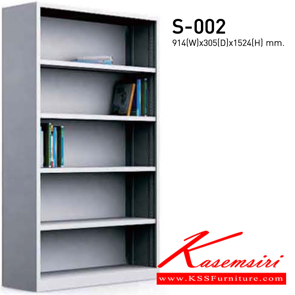 83013::S-002::A NAT 5-level book shelf with flat shelves. Dimension (WxDxH) cm : 91.4x30.5x152.4 Metal Book Shelves