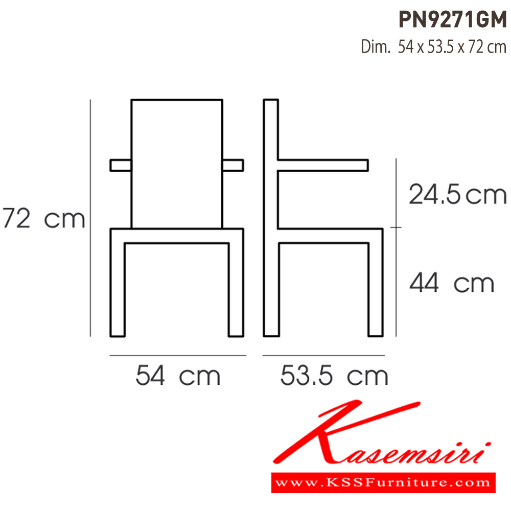 52009::PN9271GM::เก้าอี้เหล็กแฟชั่น ขนาด ก540xล480xส720 มม.  เก้าอี้แฟชั่น ไพรโอเนีย