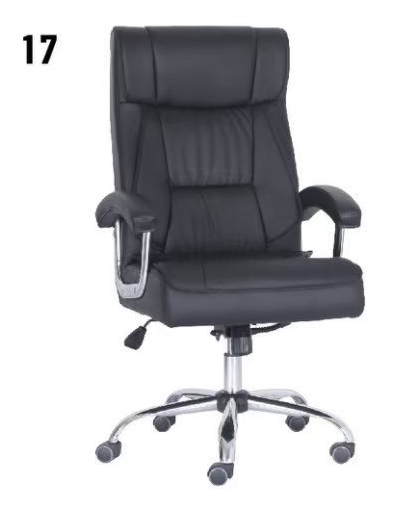 04046::PB-341 (MIKAEL)::เก้าอี้ผู้บริหาร รุ่น MIKAEL ขนาด(กxลxส) 630x740x1120-1200 มม. โครงไม้ บุปองน้ำ หุ้มหนังเทียม PVC สีดำ ที่นั่งเป็น Pocket Spring  ขาเหล็กชุปโครเมี่ยม เก้าอี้ผู้บริหาร