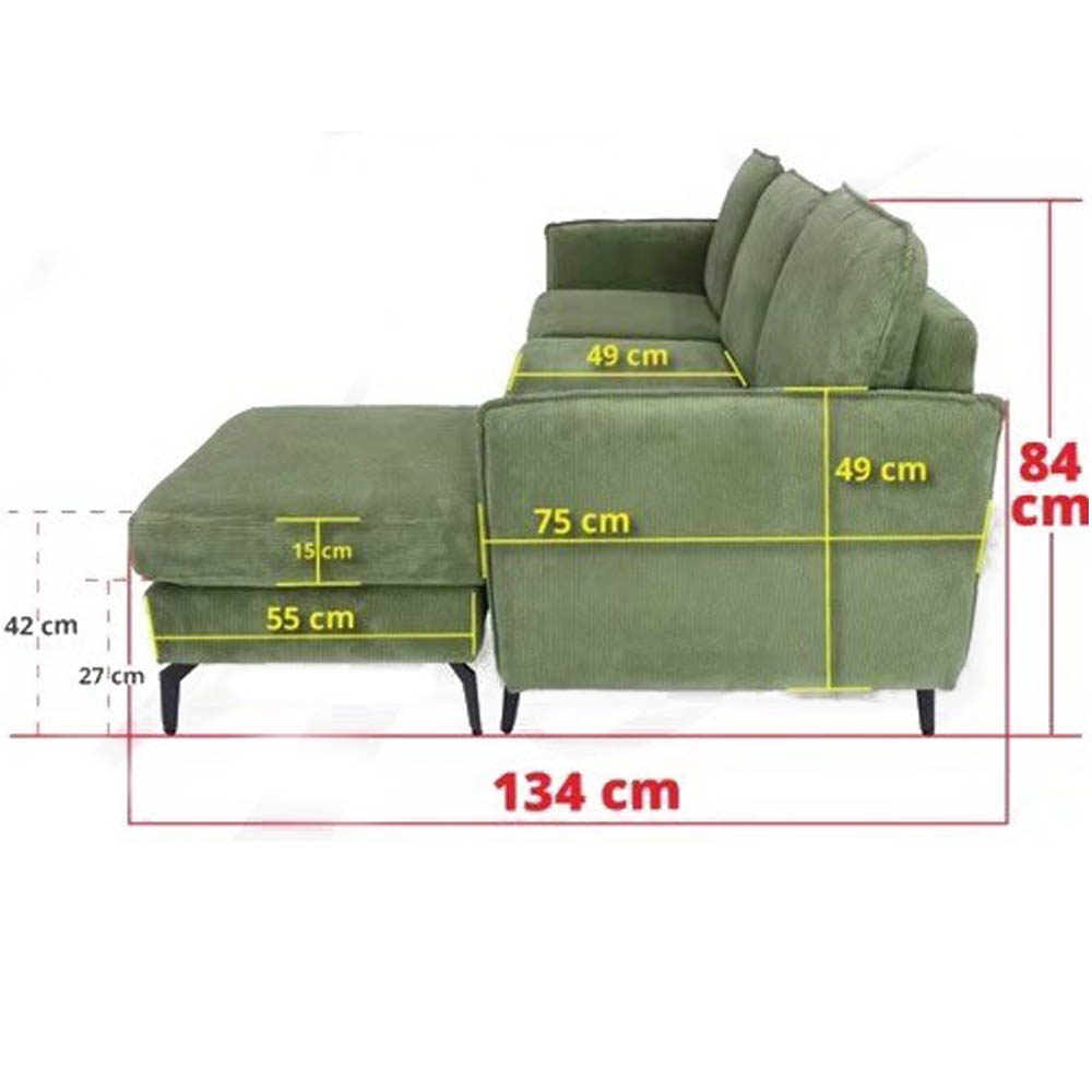 66036::PA-6501::โซฟา L-Shape HAIFOSS มีให้เลือก 2สี คือสีเทา และสีเขียว ขนาดW191.00x D134.00x H84.00 cm. พรีลูด โซฟาชุดใหญ่