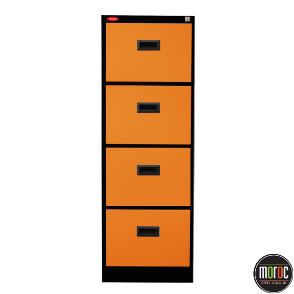 80071::PPC-215::ตู้เก็บแบบฟอร์ม 15 ลิ้นชัก รุ่น PPC-215 ขนาด สีโครงดำหน้าบานส้ม,สีโครงดำหน้าบานเขียว ก375xล457xส1320มม. ตู้เอกสารเหล็ก พรีลูด