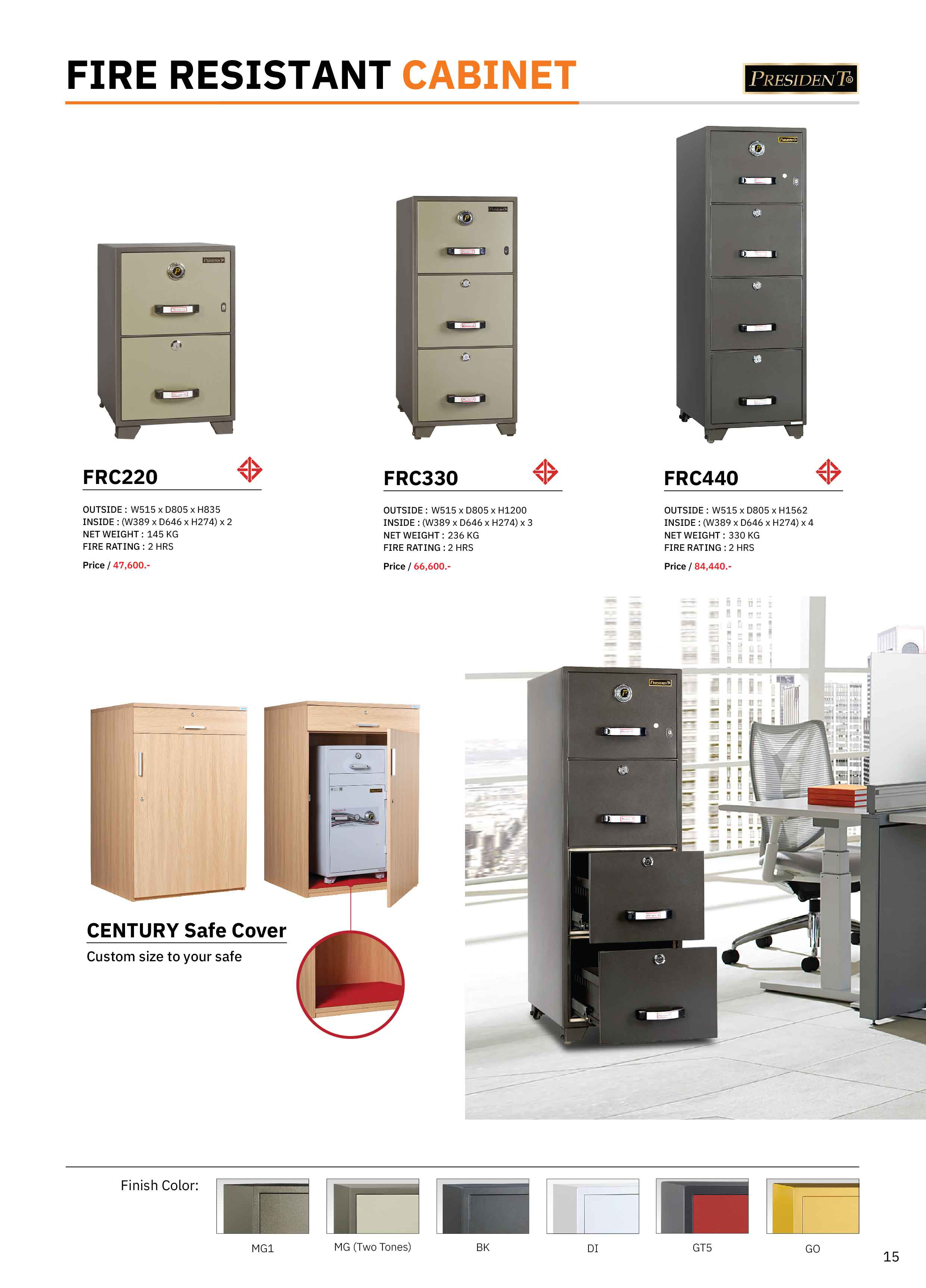 00069::FRC440::*ไม่รวมจัดส่ง*ตู้นิรภัยรหัสหมุน รุ่น FRC440
น้ำหนัก 330 กิโลกรัม
ขนาดภายนอก 515x805x1562 มม.
ขนาดภายใน 389x646x272 มม. ตู้เซฟ เพรสซิเด้นท์ เพรสซิเด้นท์ ตู้เซฟ