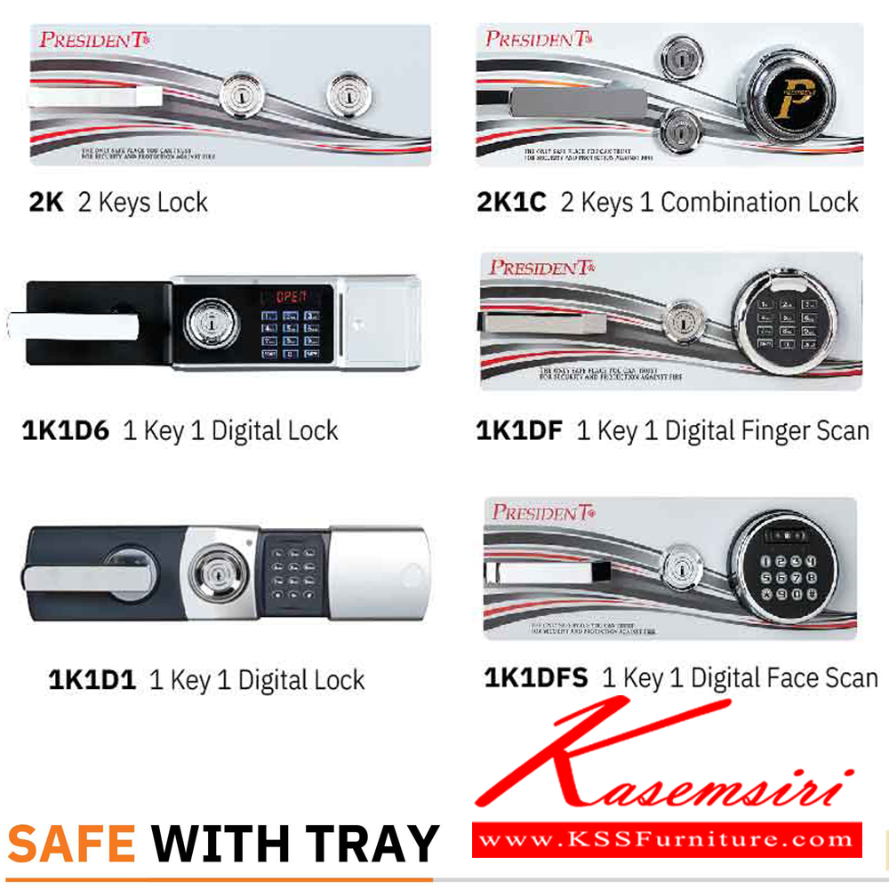 33096::SS1T::ตู้นิรภัย ตู้เซฟ รุ่น SS1T มีถาด4ถาด แบบนอน น้ำหนัก 50 กิโลกรัม ขนาดภายนอก 484x427x372 มม. ขนาดภายใน 357x264x217 มม.เลือกได้6สี(MG1,MG Two Tones,BK,DI,GT5,GO)ตู้เซฟ เพรสซิเด้นท์