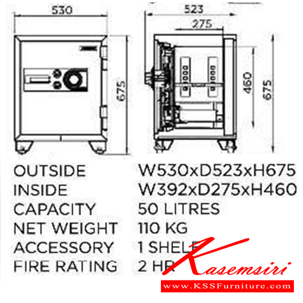 68037::SB20::ตู้นิรภัยรหัสหมุน รุ่น SB20 น้ำหนัก 110 กิโลกรัม ขนาดภายนอก 530x523x675 มม. ขนาดภายใน 392x275x460 มม. เพรสซิเด้นท์ ตู้เซฟ
