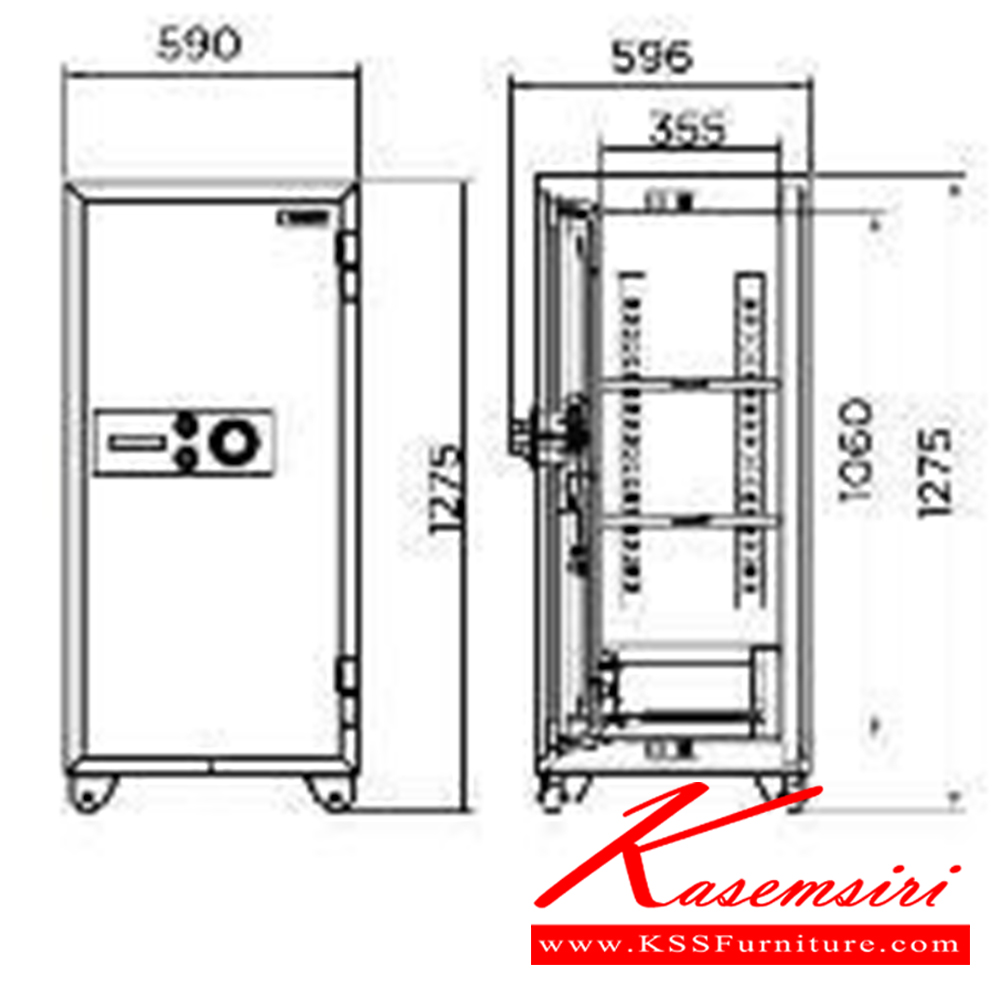 52035::SB50D5::ตู้นิรภัยดิจิตอลใหม่ รุ่น SB50D5 น้ำหนัก 250 กิโลกรัม ขนาดภายนอก 590x596x1275 มม. ขนาดภายใน 450x355x1060 มม. เพรสซิเด้นท์ ตู้เซฟ