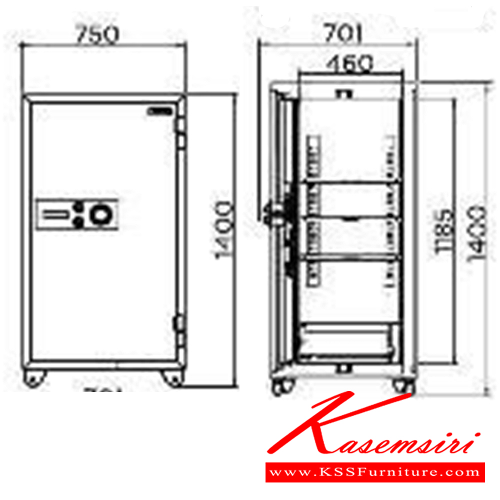 60048::SB70D::ตู้นิรภัยดิจิตอล รุ่น SB70D
น้ำหนัก 370 กิโลกรัม
ขนาดภายนอก 750x701x1400 มม.
ขนาดภายใน 610x460x1185 มม.