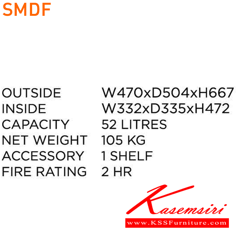 73077::SMDF::ตู้นิรภัยรหัสดิจิตอล แสกนนิ้วมือ 2 กลอน รุ่น SMDF น้ำหนัก 105 กิโลกรัม ขนาดภายนอก 470x504x667 มม. ขนาดภายใน 332x335x472 มม. เพรสซิเด้นท์ ตู้เซฟ