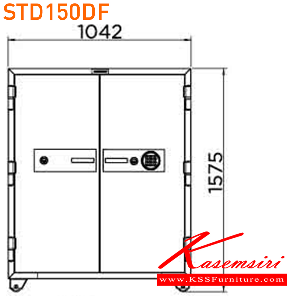 87075::STD150DF::ตู้นิรภัยรหัสดิจิตอล แสกนนิ้วมือ 5 กลอน รุ่น STD150DF น้ำหนัก 550 กิโลกรัม ขนาดภายนอก 1042x690x1575 มม. ขนาดภายใน 900x440x1360 มม. เพรสซิเด้นท์ ตู้เซฟ