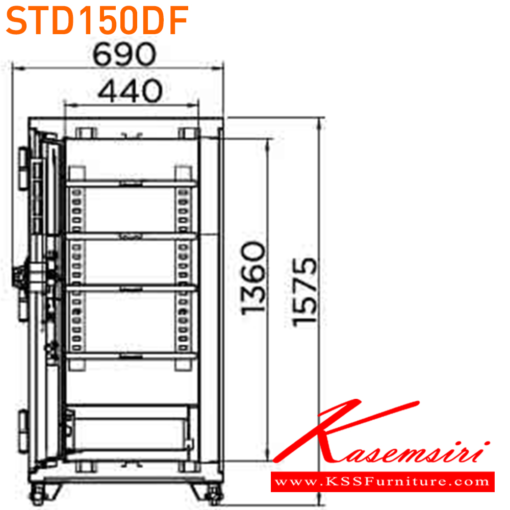 87075::STD150DF::ตู้นิรภัยรหัสดิจิตอล แสกนนิ้วมือ 5 กลอน รุ่น STD150DF น้ำหนัก 550 กิโลกรัม ขนาดภายนอก 1042x690x1575 มม. ขนาดภายใน 900x440x1360 มม. เพรสซิเด้นท์ ตู้เซฟ