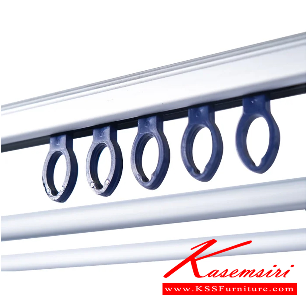 46054::HRA-20008::A Sanki aluminium hanging rail with movable loops provided for hangers. Dimension (WxDxH) cm. : 70x200x162 Weight : 7.26 kgs. Available in 3 colors: Green, Blue and Orange.