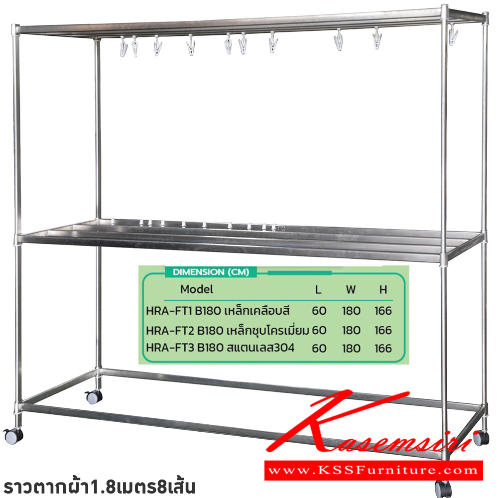 00000::ราวตากผ้า1.8เมตร8เส้น::ราวตากผ้า1.8เมตร8เส้น
HRA-FT1B 180 ราวเหล็กเคลือบสี(ใหญ่) ขนาด 600x1800x1660 มม.
HRA-FT2B 180 ราวเหล็กชุบโครเมี่ยม(ใหญ่) ขนาด 600x1800x1660 มม.
HRA-FT3B 180 ราวเหล็กสแตนเลส304(ใหญ่) ขนาด 600x1800x1660 มม.
รุ่นForte ซันกิ ราวเหล็ก