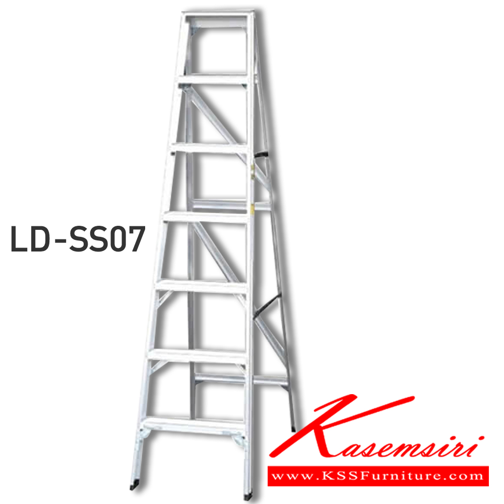 22065::LD-SS(บันไดซันซุย)::บันไดอลูมิเนียม รุ่นซันซุย ขึ้น1ทาง ขนาด 3-8 ฟุต(LD-SS03,LD-SS04,LD-SS05,LD-SS06,LD-SS07,LD-SS08) รับน้ำหนัก 100กก. ยางรองขาผลิตจากโพลิเมอร์  ซันกิ บันไดอลูมิเนียม