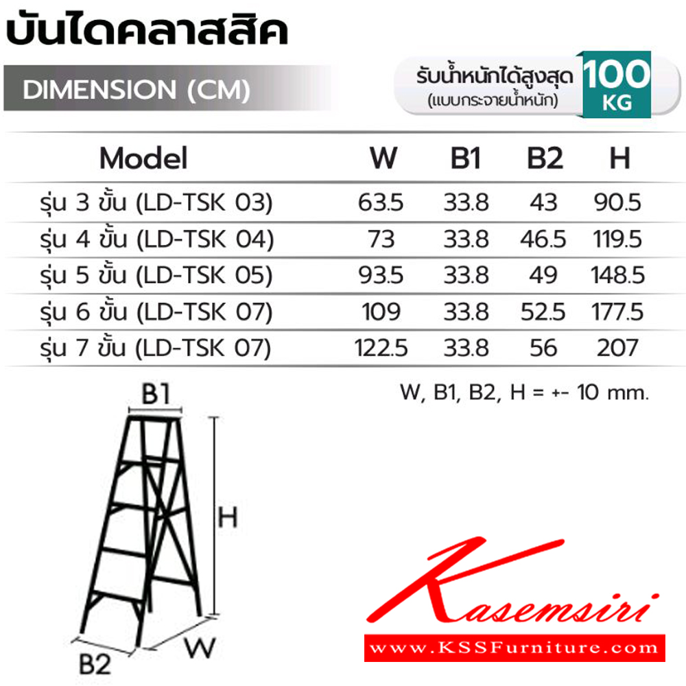 09028::LD-TSK(บันไดคลาสสิค)::บันไดอลูมิเนียมคลาสสิค ขนาด 3-7 ฟุต LD-TSK03(3ฟุต),LD-TSK04(4ฟุต),LD-TSK05(5ฟุต),LD-TSK06(6ฟุต),LD-TSK07(7ฟุต) รับน้ำหนักได้ 100 kg พร้อมถาดวางอุปกรณ์ บันไดอลูมิเนียม Sanki