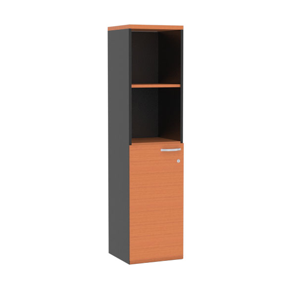 00010::SCM-410::A Sure cabinet with upper open shelves and lower swing door. Dimension (WxDxH) cm : 40x40x160