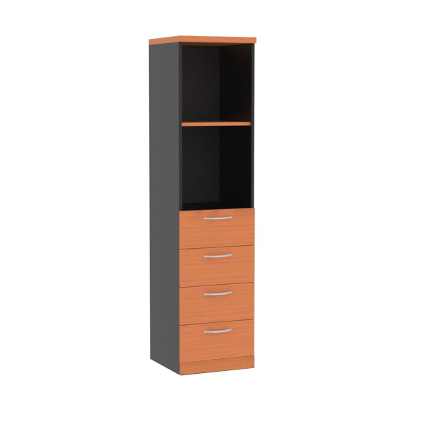17031::SCM-440::A Sure cabinet with upper open shelves and 4 drawers. Dimension (WxDxH) cm : 40x40x160