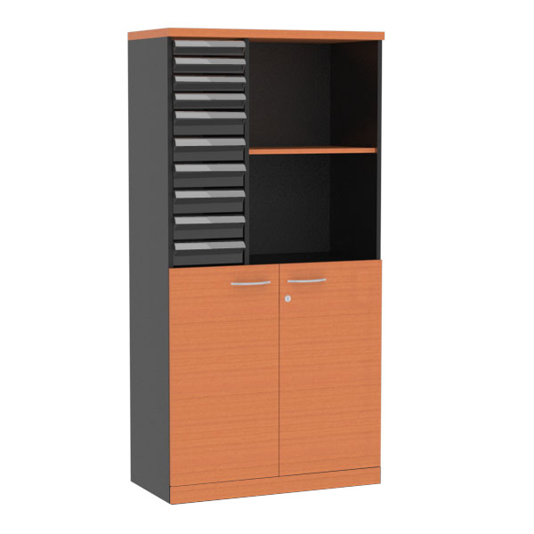 93056::SCM-816::A Sure cabinet with upper drawers and lower double swing doors. Dimension (WxDxH) cm : 80x40x160