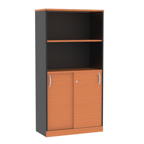 11024::SCM-820::A Sure cabinet with upper open shelves and lower sliding doors. Dimension (WxDxH) cm : 80x40x160