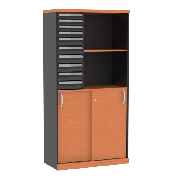32015::SCM-826::A Sure cabinet with upper drawers and lower sliding doors. Dimension (WxDxH) cm : 80x40x160