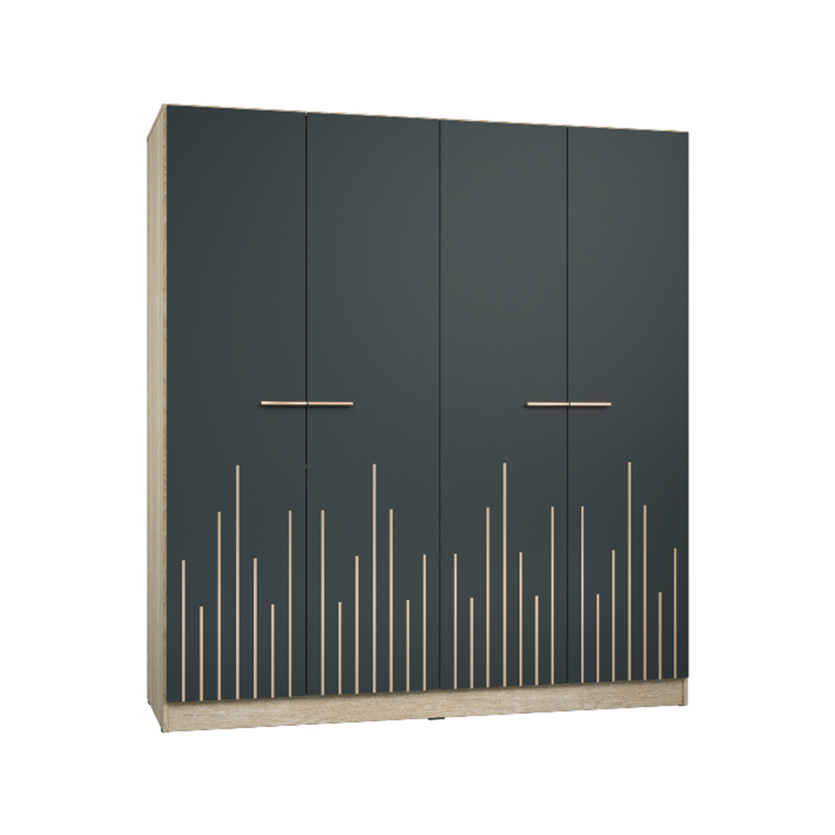 18036::XHB-745::A Sure wardrobe with 4 swing glass doors and 2 drawers. Dimension (WxDxH) cm : 163.8x62x220. Available in Oak SURE Wardrobes SURE Wardrobes SURE Wardrobes
