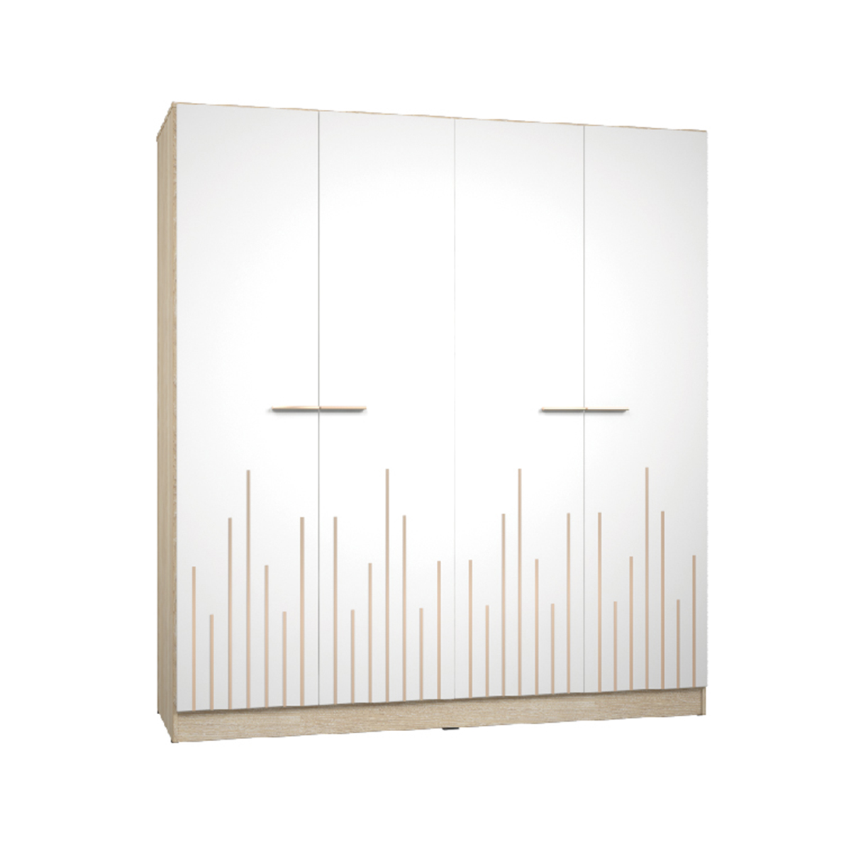 49091::XHB-745::A Sure wardrobe with 4 swing glass doors and 2 drawers. Dimension (WxDxH) cm : 163.8x62x220. Available in Oak SURE Wardrobes SURE Wardrobes