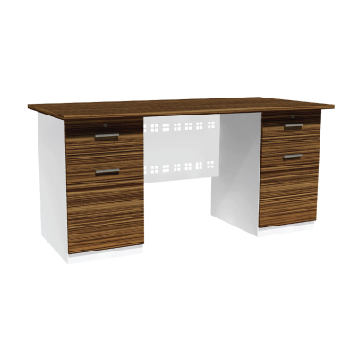 31091::ADK-1522::A Sure melamine office table with left and right drawers. Dimension (WxDxH) cm :155x70x75