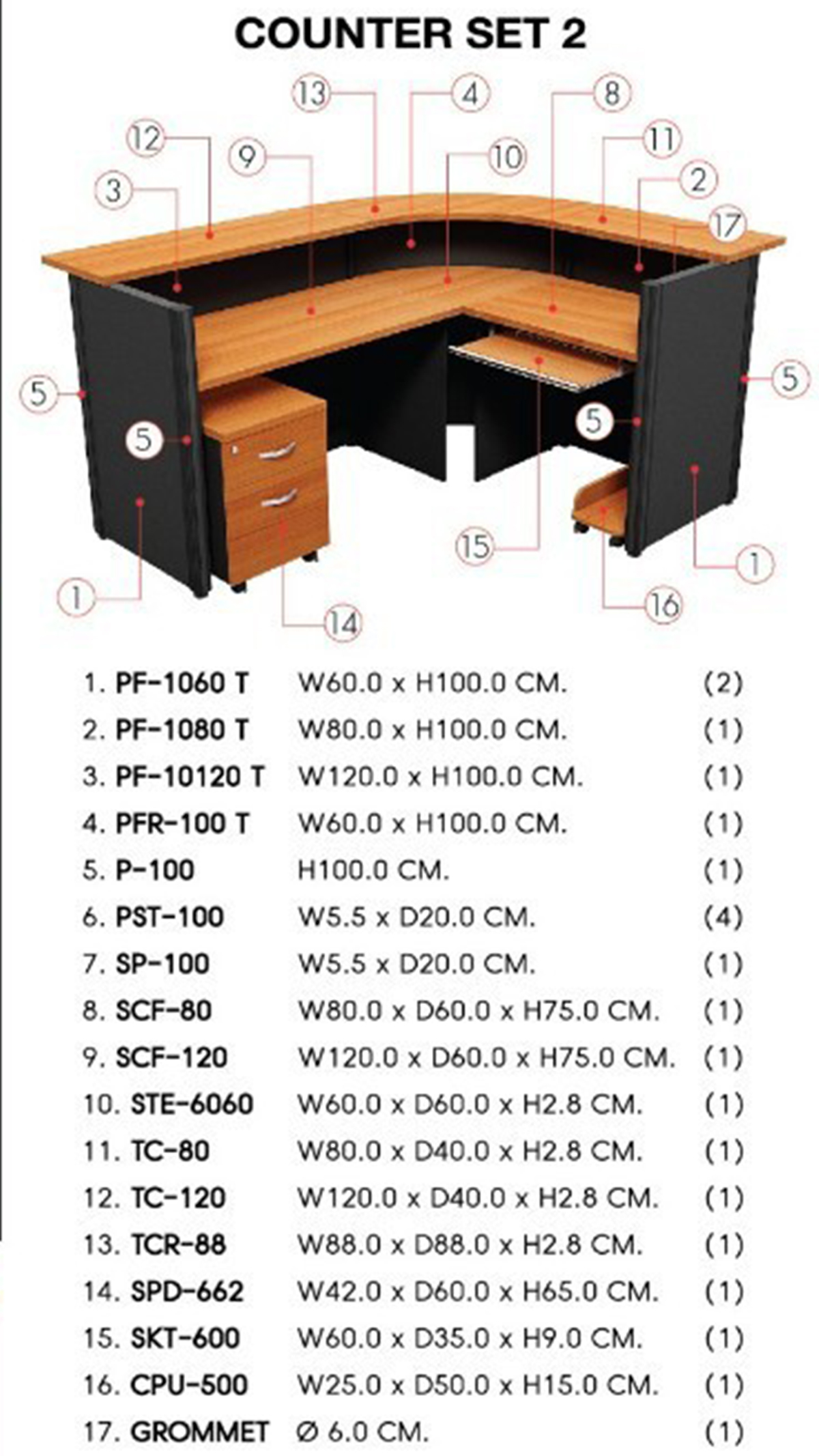 62004::COUNTER-SET2::ชุดโต๊ะเคาน์เตอร์ รุ่น COUNTER-SET2 ชัวร์ โต๊ะเคาน์เตอร์