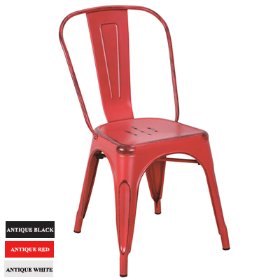 37002::HB-1141::เก้าอี้เหล็ก BRANDON (แบรนดอก) ขนาด ก450xล510xส855 มม. พนักพิง โครงแป๊ปกลม เส้นผ่าศูนย์กลาง 2ซม. ความหนา เหล็ก1 มม.ที่นั่งความหน้า 1มม. ขาเก้าอี้ ความหนาเหล็ก 1 มม.รองรับน้ำหนักได้ 100 กก. มี 3 สี  ดำแอนทิค,ขาวแอนทิค,แดงแอนทิค เก้าอี้เหล็ก ชัวร์