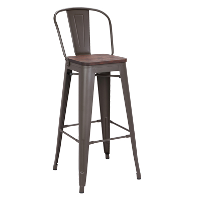 47034::HB-1714(กล่องละ4ตัว)::เก้าอี้สตูลบาร์ SPARROW สี ANTIQUE COFFEE บรรจุ4ตัว/กล่อง ขนาด430x460x1070มม. ชัวร์ เก้าอี้บาร์