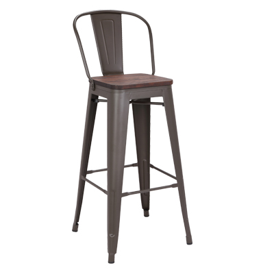 32070::HB-188::A Sure bar stool. Dimension (WxDxH) cm : 43x39x104. Available in Brown. 2 chairs per 1 pack SURE Bar Stools SURE Bar Stools