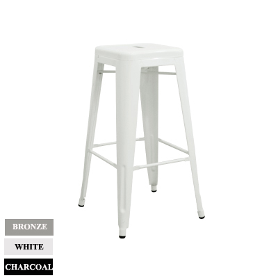 94170033::HB-173::A Sure bar stool. Dimension (WxDxH) cm : 43x43x76. Available in Bronze, White and Charcoal. 4 chairs per 1 pack SURE Bar Stools