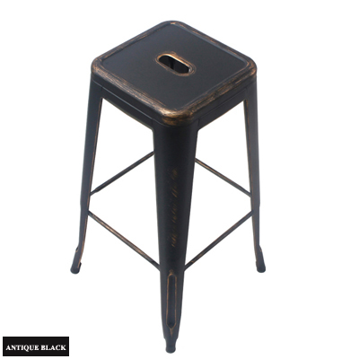 84093::HB-1731::เก้าอี้สตูลบาร์ SMOKEY สีANTIQUE BLACK ขนาด430x430x760มม. ชัวร์ เก้าอี้บาร์