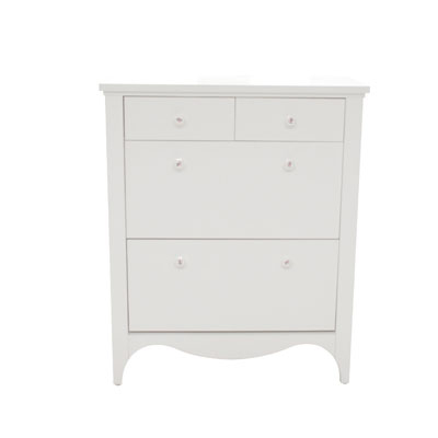 55009::HB-2014::A Sure shoe cupboard with 2 swing doors and 2 drawers. Dimension (WxDxH) cm : 90x40x113. Available in White Shoes Cupboards