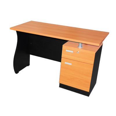 60012::LDK-1202::A Sure melamine office table with 1 drawer and 1 swing door. Dimension (WxDxH) cm : 120x60x75. Available in Cherry-Black
