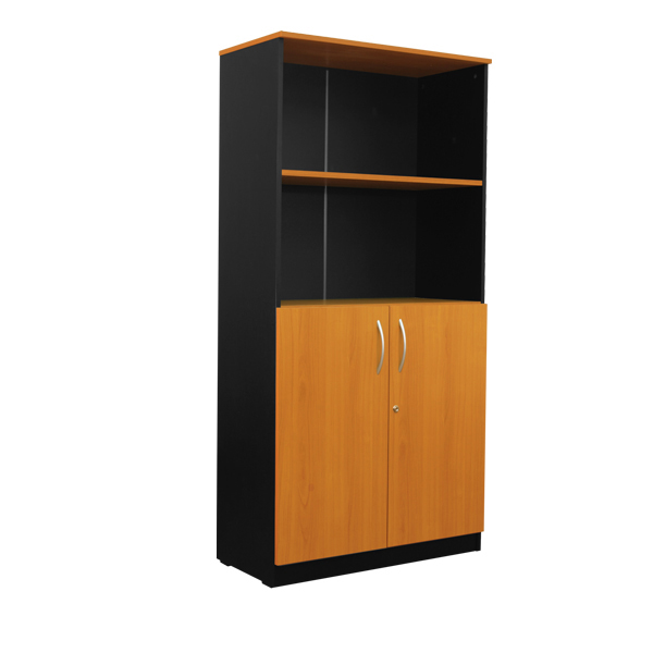 12058::MCM-810::A Sure cabinet with upper open shelves and lower double swing doors. Dimension (WxDxH) cm : 80x40x160