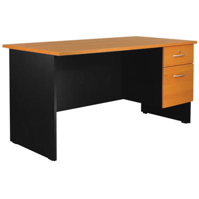 80082::MDK-1502::A Sure melamine office table with 2 drawers. Dimension (WxDxH) cm : 150x75x75