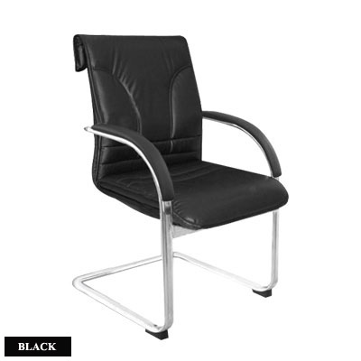 34061::PARAGON-03::A Sure guest chair with PU leather seat. Dimension (WxDxH) cm : 59x69x89. Available in Black Row Chairs SURE visitor's chair