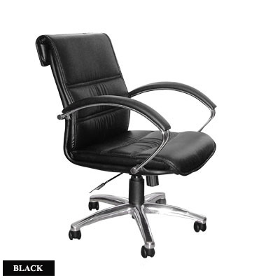 34022::PARAGON-02::A Sure executive chair with PU leather seat. Dimension (WxDxH) cm : 64x71x93-105. Available in Black