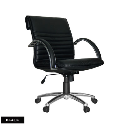 01008::PEGASUS-02::A Sure executive chair with PU leather seat. Dimension (WxDxH) cm : 63x77x94-106. Available in Black