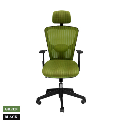 50055::PL-172N::เก้าอี้สำนักงาน HI NET ขนาด ก580xล585xส1160-1240 มม. พนักพิงสูง สี(ดำ,เขียว) เก้าอี้สำนักงาน SURE