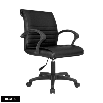 51092::PL-213::เก้าอี้สำนักงาน ขนาด550x540x860-980มม. หุ้มหนังPVCสีดำ สามารถรับน้ำหนักได้ถึง80กก. เก้าอี้สำนักงาน ชัวร์